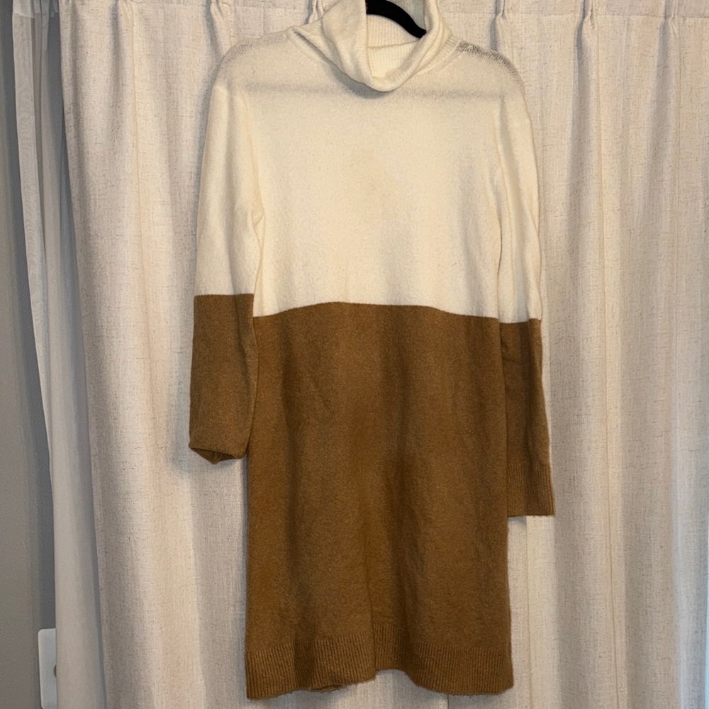 J.Crew Two-Tone Turtleneck Sweater Dress